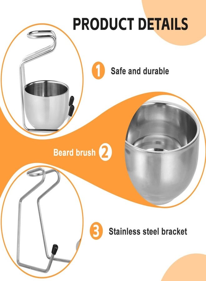 اس واي بي ال طقم حامل حلاقة ووعاء من الفولاذ المقاوم للصدأ، حامل شفرات حلاقة أمان قابل للتعديل، منظم أدوات العناية الشخصية للرجال في الحمام - Image 4